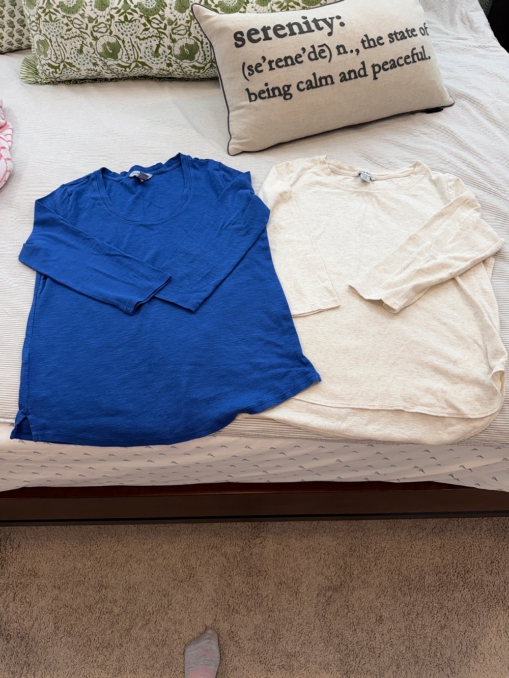 Tommy Bahama Ashby Tops in Blue and Cream EUC size medium and large .